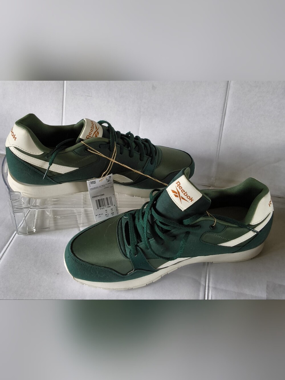 Reebok Ultra Flash Men's Green/White Low Top Lace Up Running Sneakers Size 11